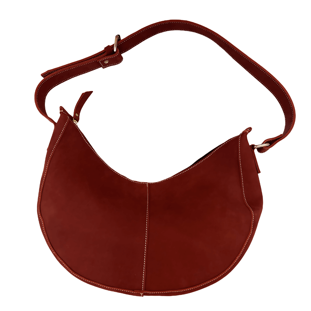 Pre Order Maroon Hobo Leather Bag New York Style