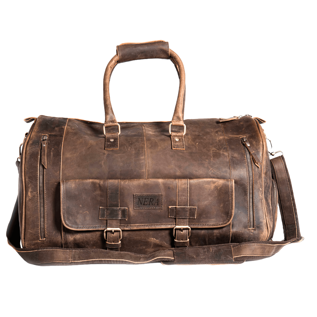 Vintage Duffle Leather Bag for Men's United States Civilian