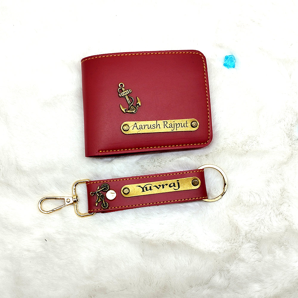 Men Wallet Keychain Combo
