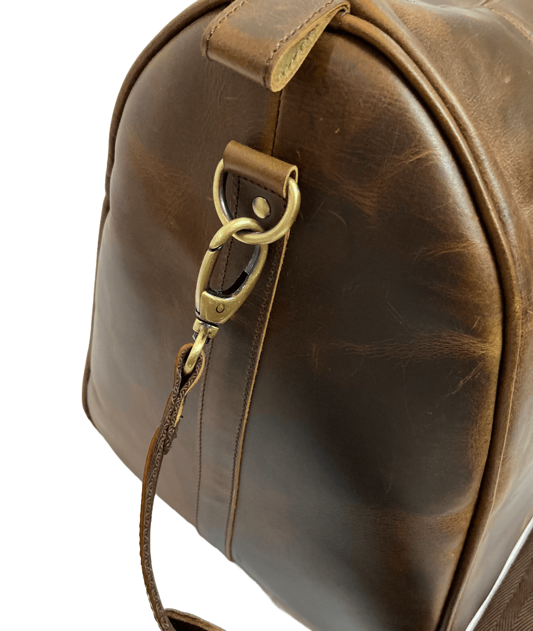 Premium leather duffle bag with spacious interior