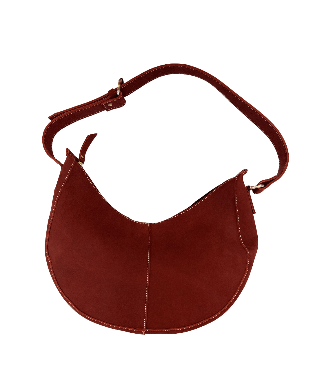 Shop Online Modern maroon leather handbag with padded straps and laptop compartment - Neraexim leather bag
