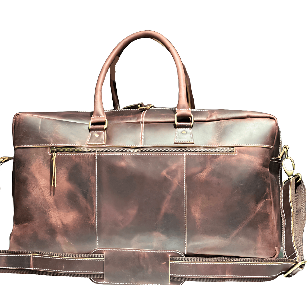 Stylish and functional leather duffle bag, designed for the modern traveler