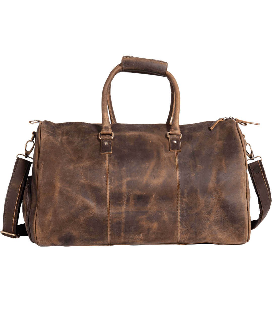 Versatile leather duffle bag for weekend getaways