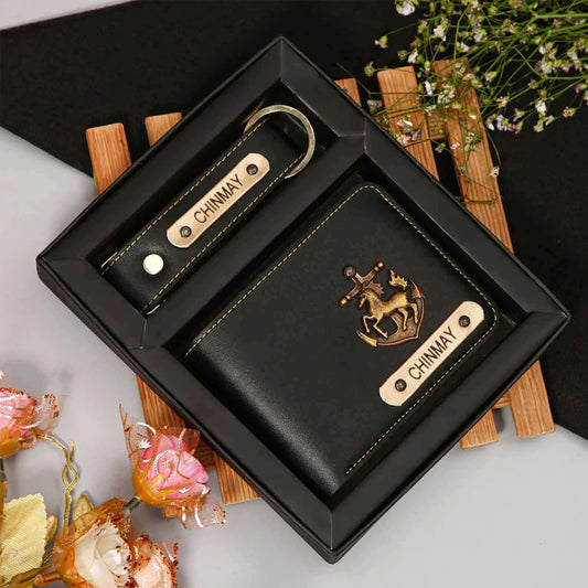 Men Wallet Keychain Combo