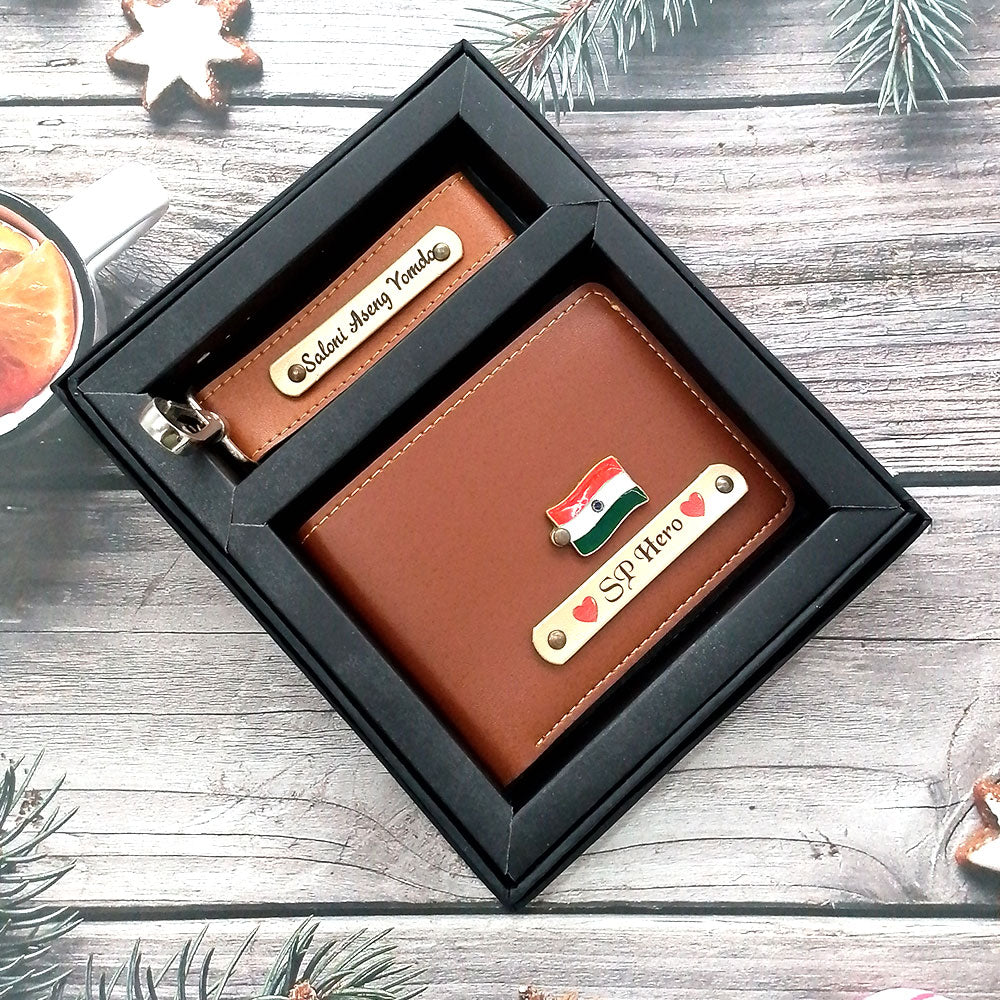 Men Wallet Keychain Combo
