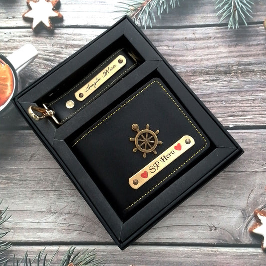 Men Wallet Keychain Combo