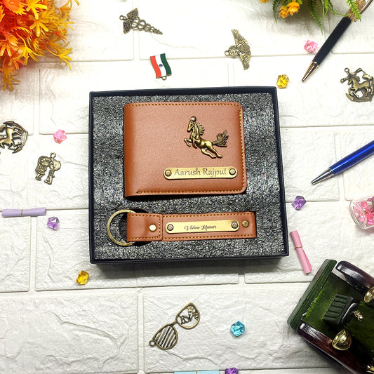 Men Wallet Keychain Combo