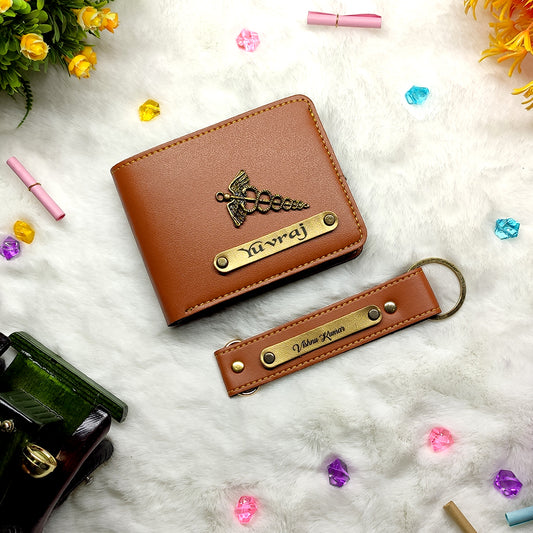 Men Wallet Keychain Combo