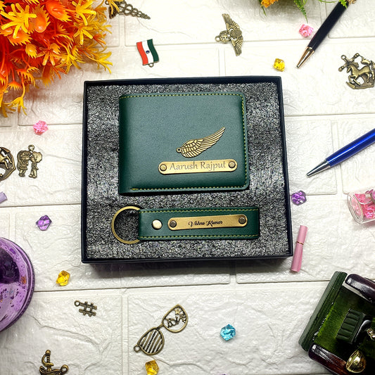 Men Wallet Keychain Combo
