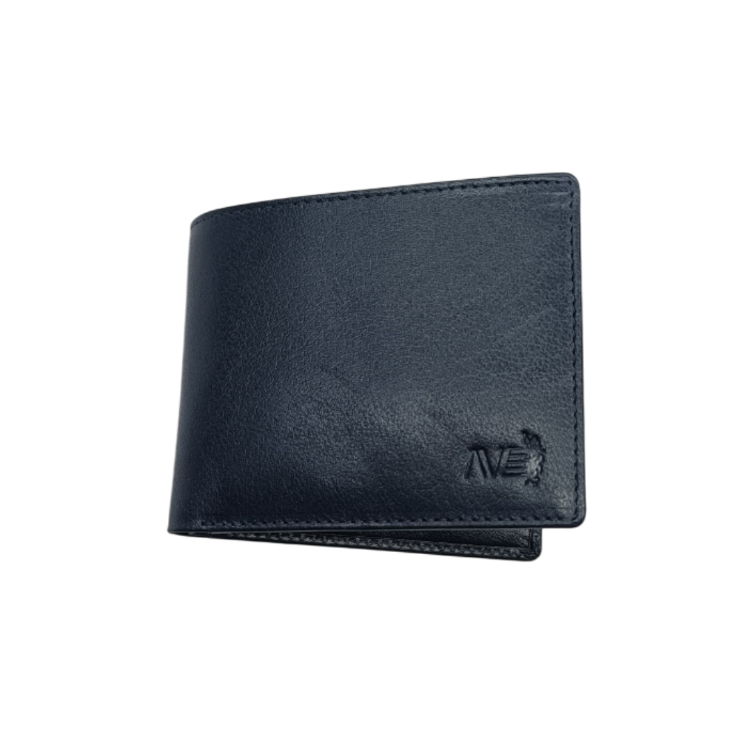 Stylish American Sleek Wallet - Made with Full Grain Leather - Navy Blue