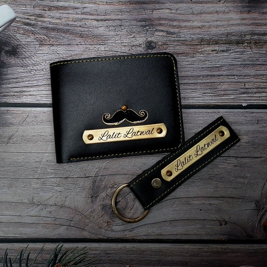 Men Wallet Keychain Combo