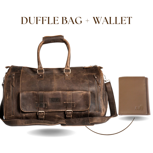 Vintage Duffle Bag + TriFold - Original Leather