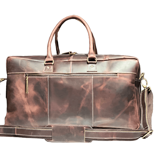 Stylish and functional leather duffle bag, designed for the modern traveler