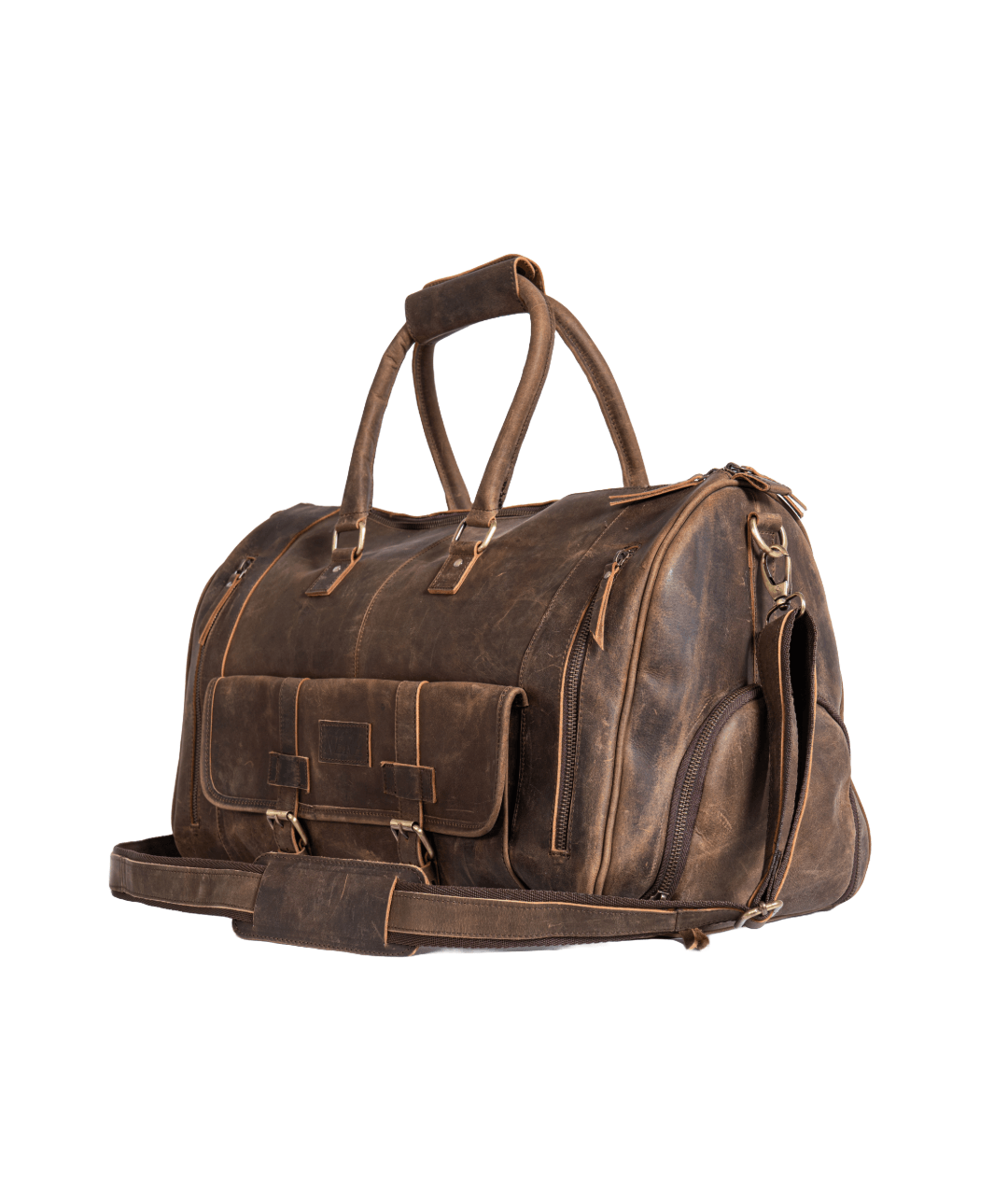 Nera Vintage Duffle Bag-Brown - Nera